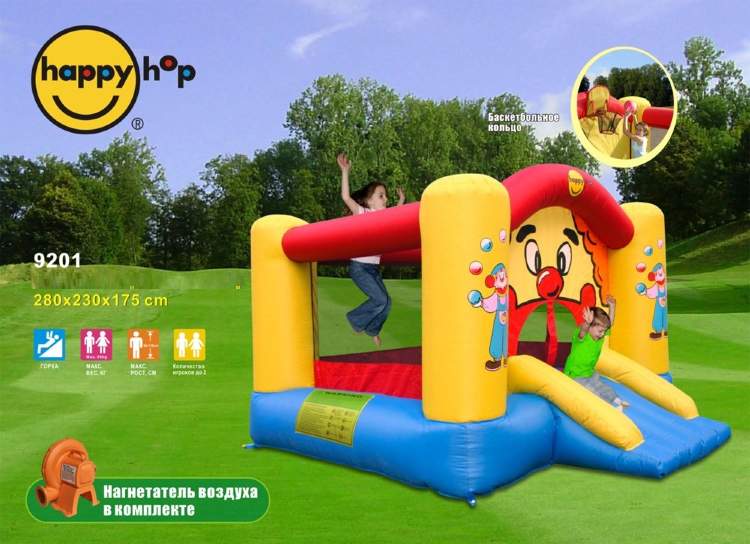 Надувной батут Забавный клоун Happy Hop арт.9201